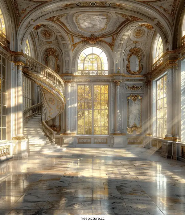 Lavish Ballroom Bathed in Sunlight