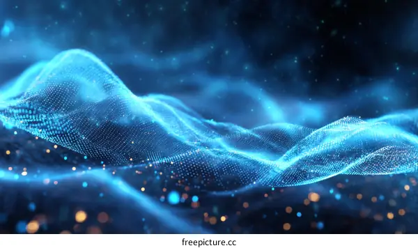 Abstract Digital Wave of Light and Particles