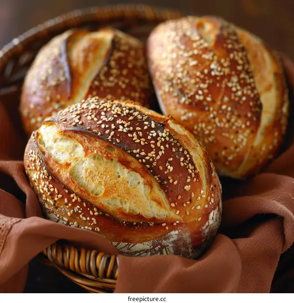Loaf of bread with sesame seeds