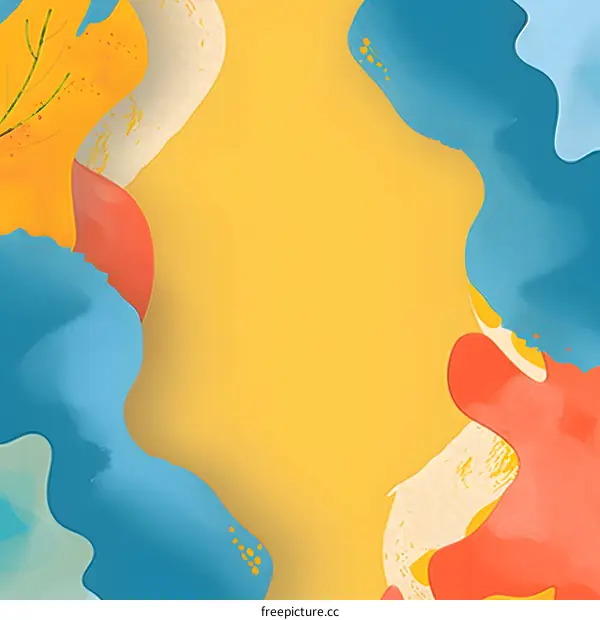 Abstract Colorful Background With Yellow, Blue, Red And White Colors
