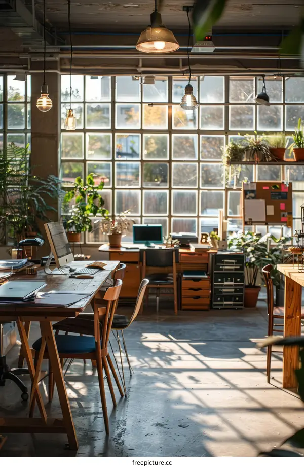 Modern Industrial Office Space with Natural Light