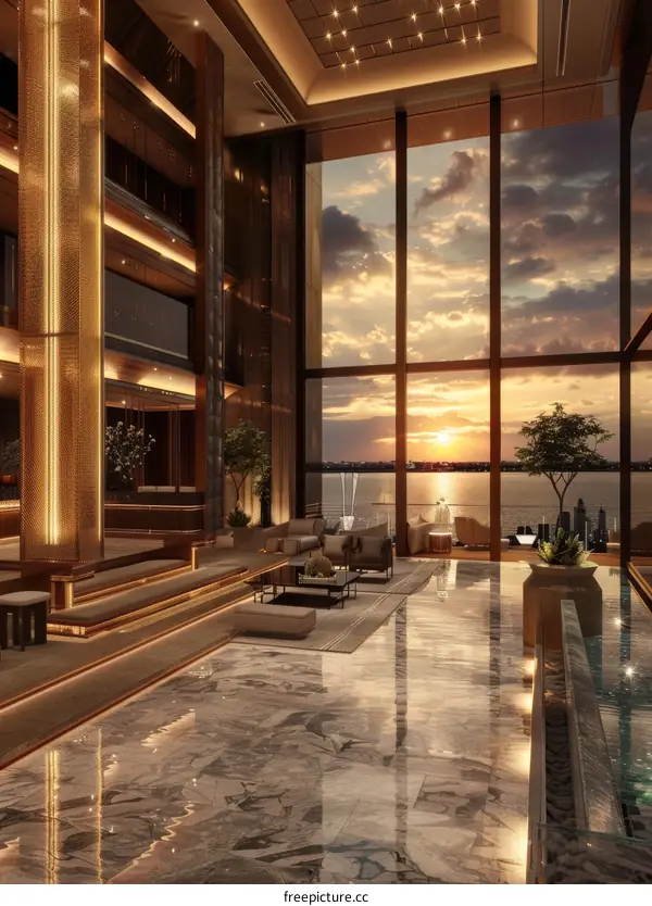 Luxury High-Rise Lobby Interior Design