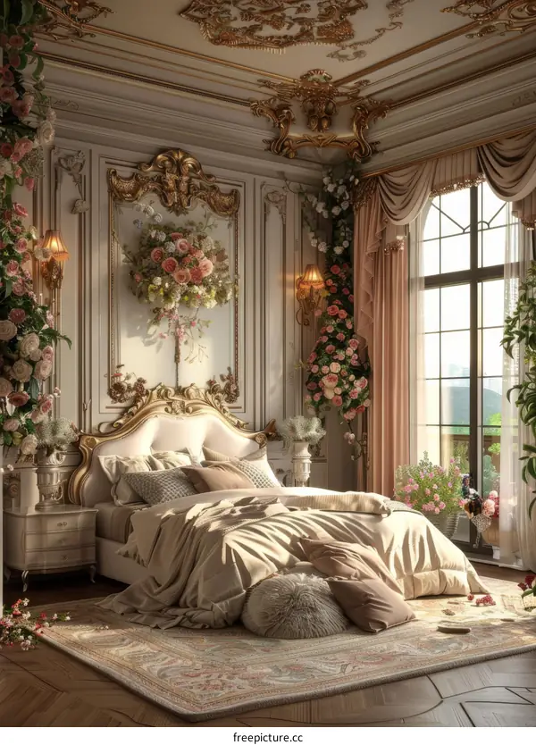 Exquisite and elegant European-style bedroom