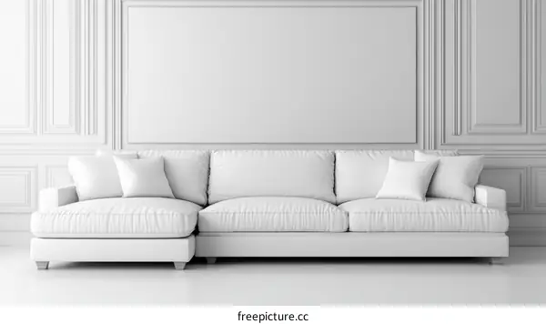 White Sectional Sofa in a Classic Interior