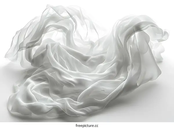 White Fabric Draped on a White Background