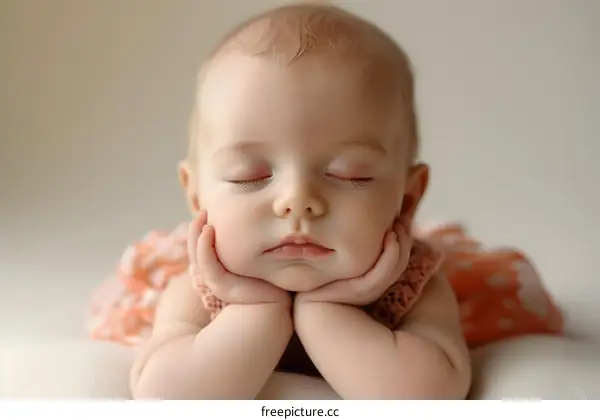Portrait of a Sleeping Baby Girl