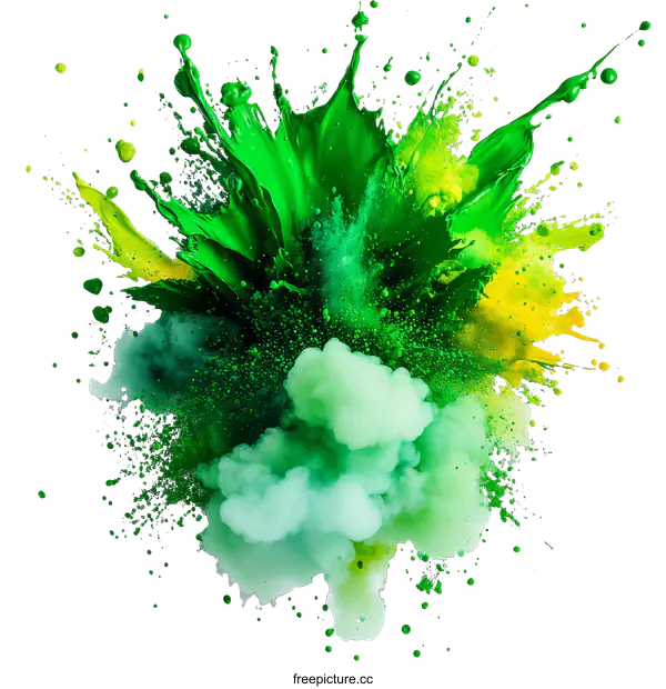 [Transparent Background PNG]Abstract Colorful Explosion of Paint Splashes