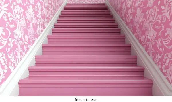 Pink Staircase in a Decorated Room