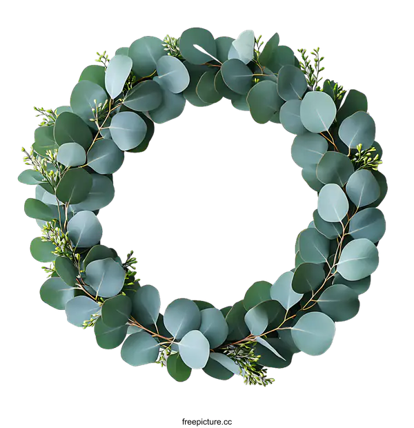 [Transparent Background PNG]Eucalyptus Wreath with Circle Shape