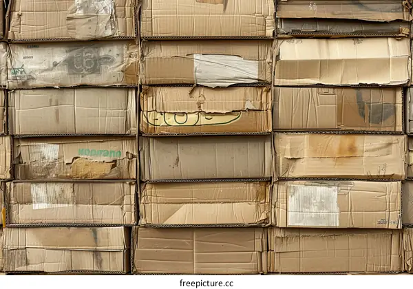 A Stack of Old Cardboard Boxes