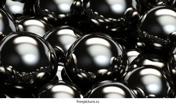 Black glossy spheres background