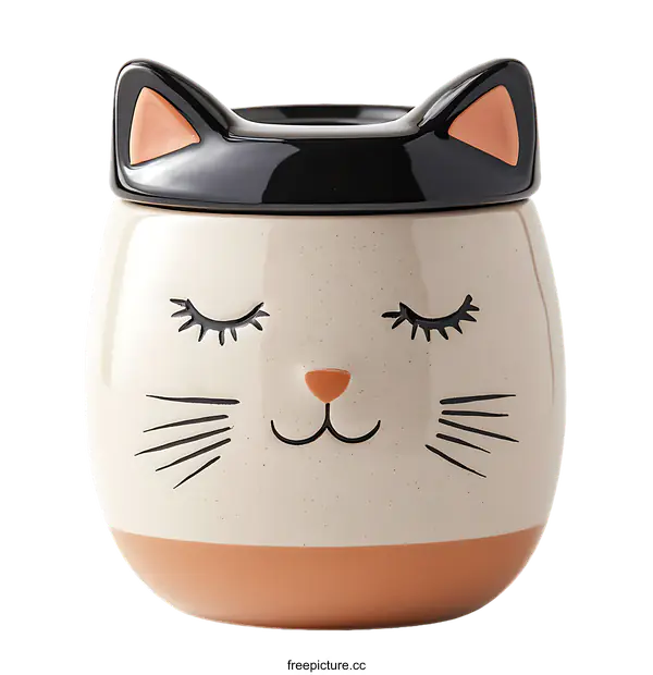 [Transparent Background PNG]Cute Ceramic Cat-Shaped Storage Container