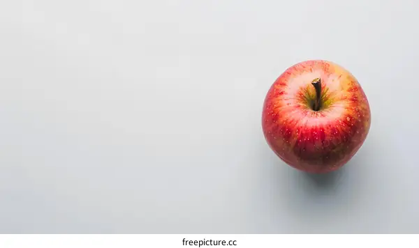 Red Apple on White Background