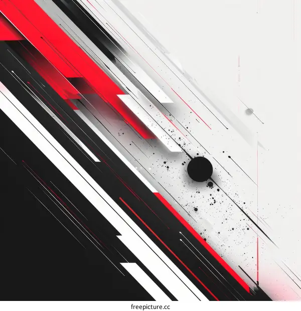 Striped Abstract Background in Black, Red, and White