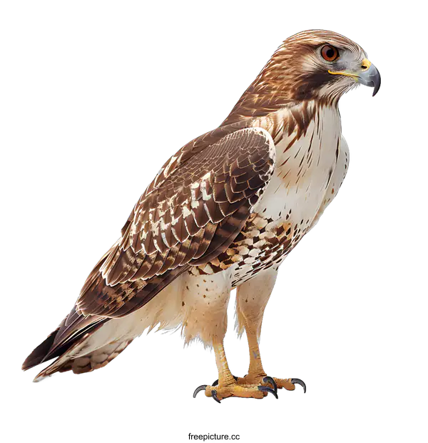 [Transparent Background PNG]A red-tailed hawk with a white background