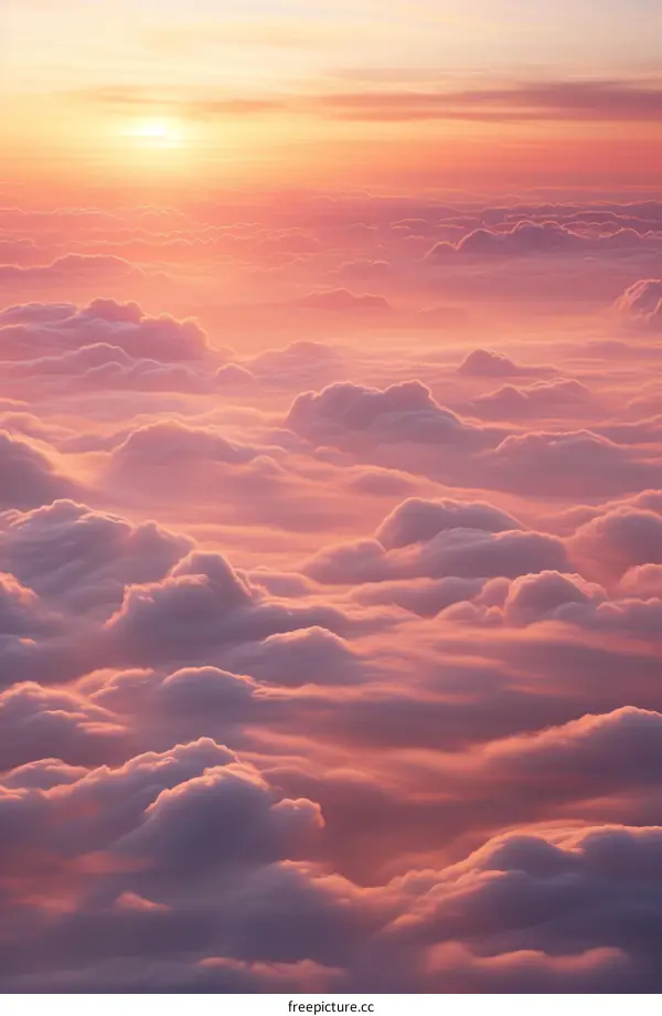 Sunrise Above the Clouds: A Breathtaking Sea of Pink and White