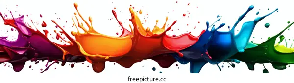 Abstract Colorful Paint Splashes