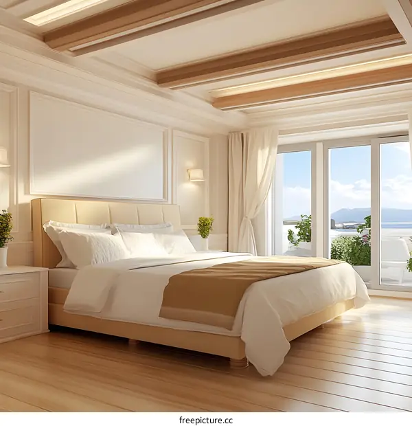Luxury Bedroom Interior Design with Sea View
