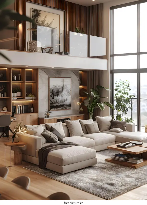 Modern minimalist style living room