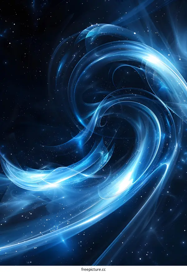 Blue Abstract Fractal Swirl