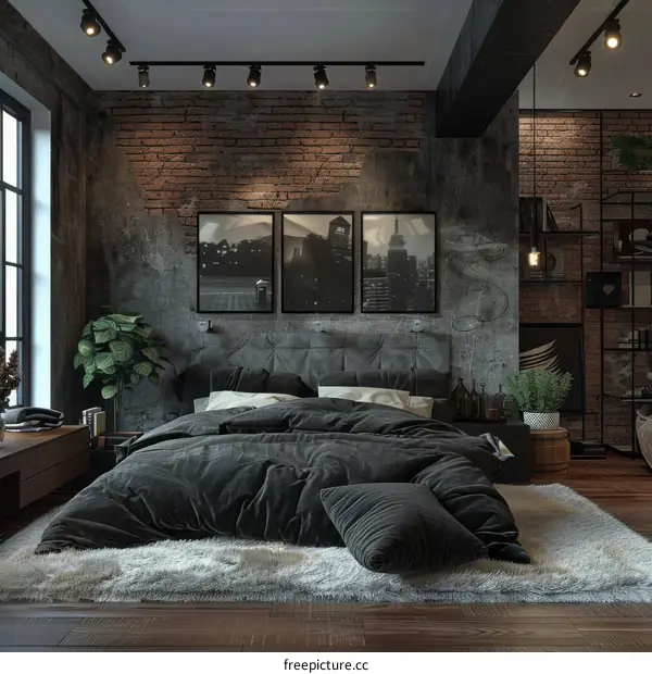 Industrial Style Bedroom Interior Design