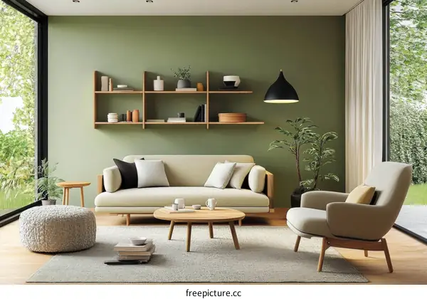 Modern Living Room Interior Design Illustration