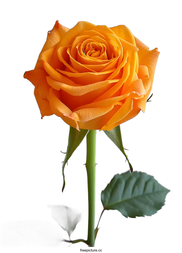 [Transparent Background PNG]single orange rose