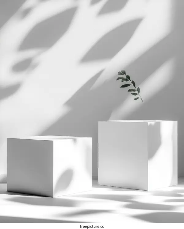 Minimalist White Product Display with Shadow Play