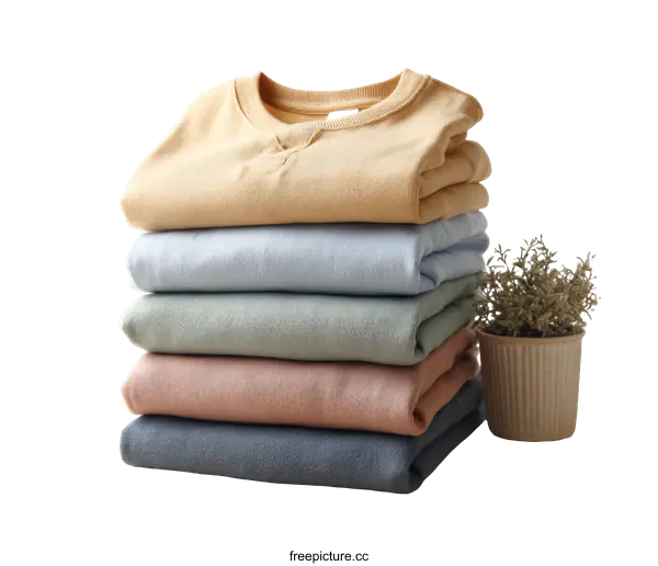 [Transparent Background PNG]Stacked Colorful Clothes