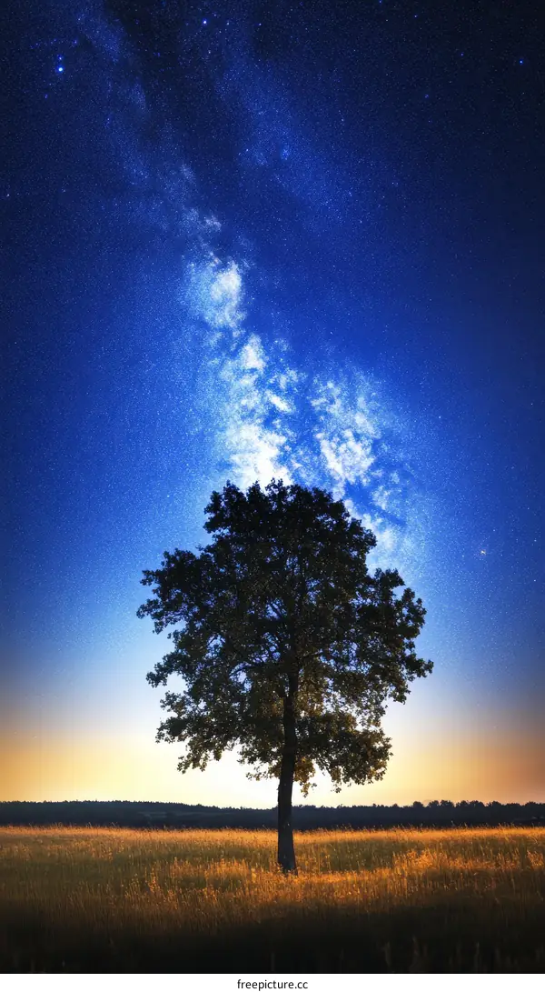Milky Way Over a Solitary Tree