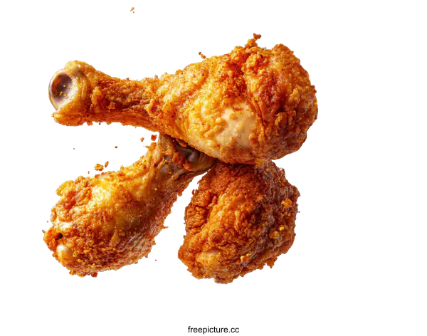 [Transparent Background PNG]Crispy Fried Chicken Legs in Motion