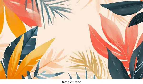 Tropical Leaves Abstract Background Illustration