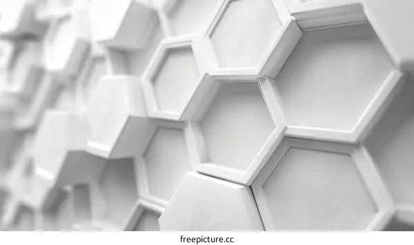 3D illustration of a white honeycomb structure