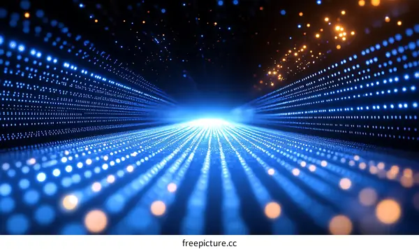 Digital Light Tunnel Futuristic Abstract