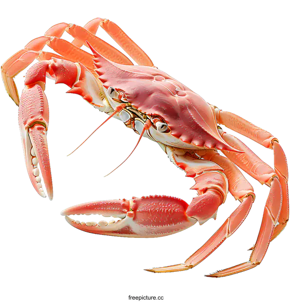 [Transparent Background PNG]A red crab on a white background