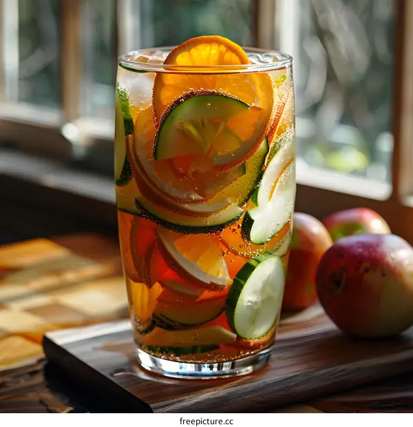 Refreshing citrus cucumber water