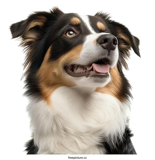 [Transparent Background PNG]Close-up Portrait of a Tri-colored Dog