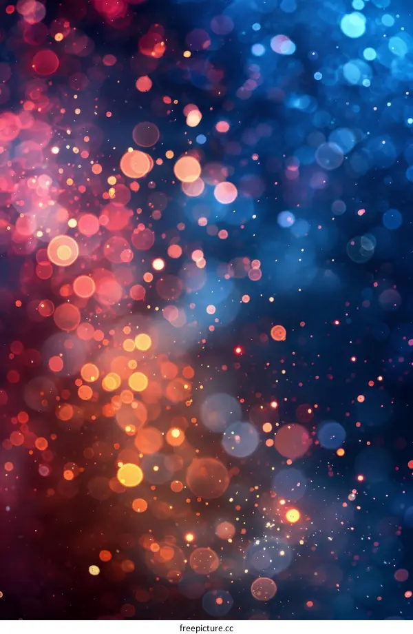 Glowing red and blue lights with a dark background