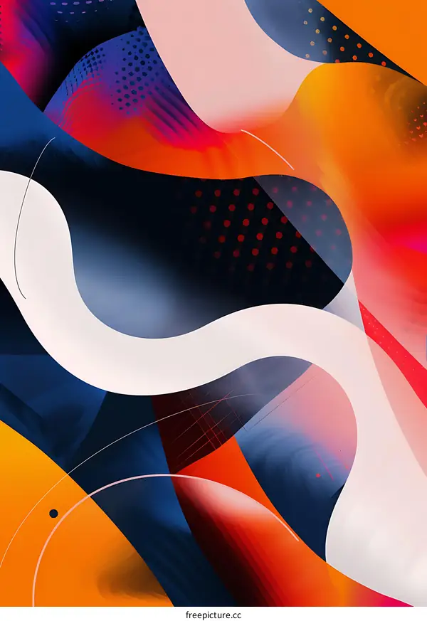 Abstract Colorful Shapes and Lines Digital Art