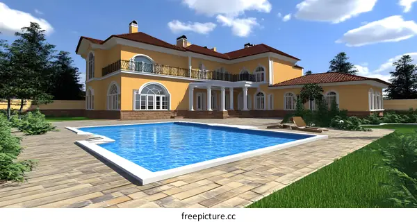 Luxury Villa With Swimming Pool and Backyard