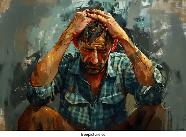 A man with his hands on his head