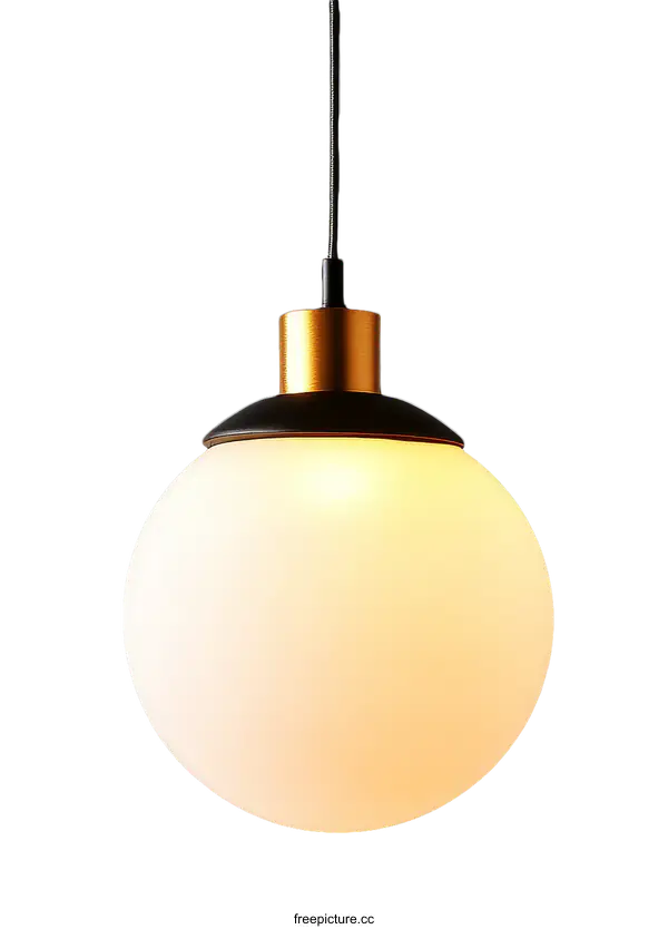[Transparent Background PNG]Modern Pendant Lamp with Frosted Glass Sphere