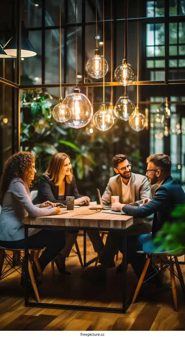 Multiethnic business people meeting in modern office space