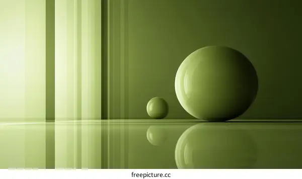 Abstract Geometric Shapes in Olive Green Background