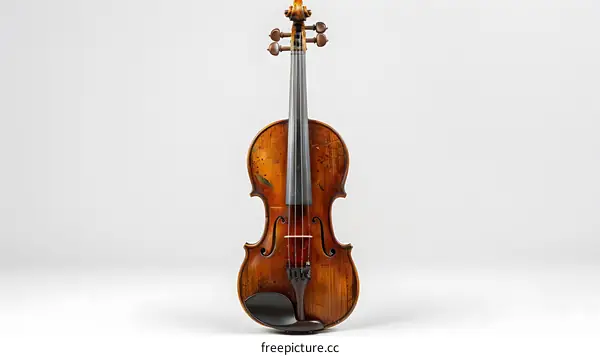 A violin on a white background