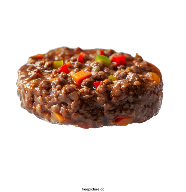 [Transparent Background PNG]A close-up image of a hamburger patty with a white background