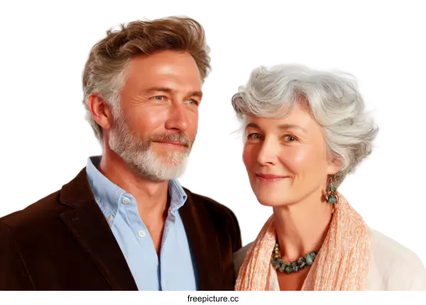 [Transparent Background PNG]Portrait of a Happy Couple
