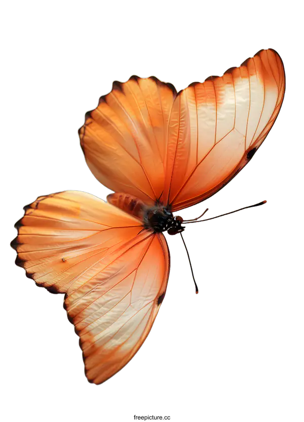 [Transparent Background PNG]A beautiful orange butterfly