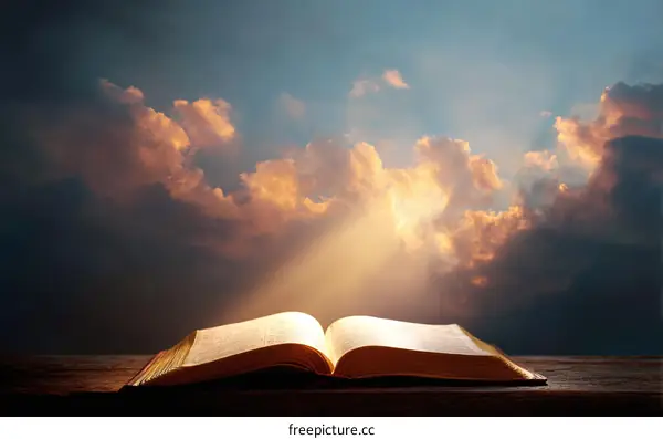 Open Book Against Dramatic Sky