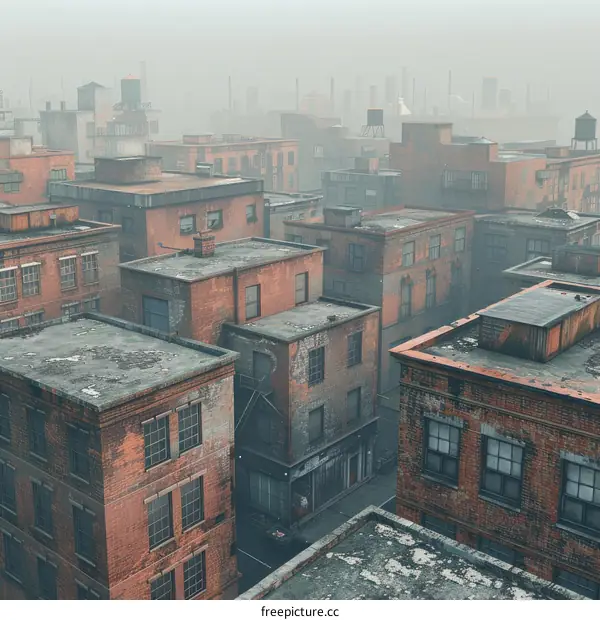 An Abandoned City: Brick Buildings and Nature's Reclamation